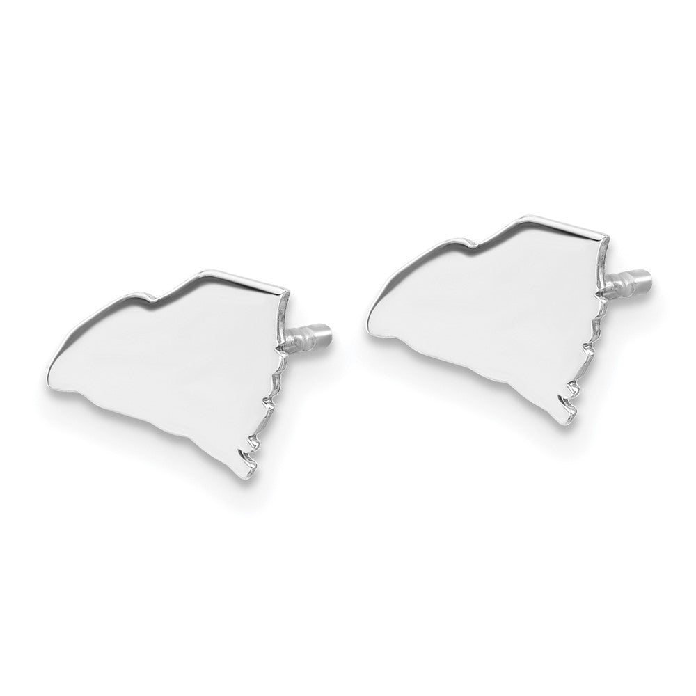 Sterling Silver Silver/ Rhodium Plated South Carolina State Earrings