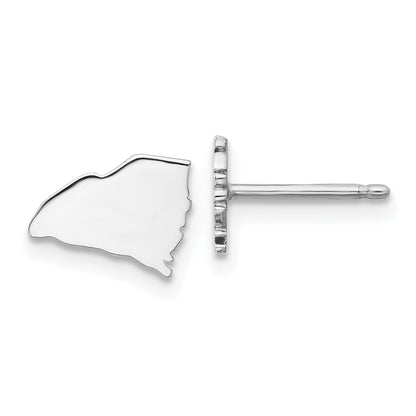 Sterling Silver Silver/ Rhodium Plated South Carolina State Earrings
