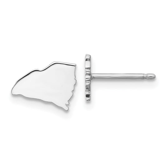 Sterling Silver Silver/ Rhodium Plated South Carolina State Earrings