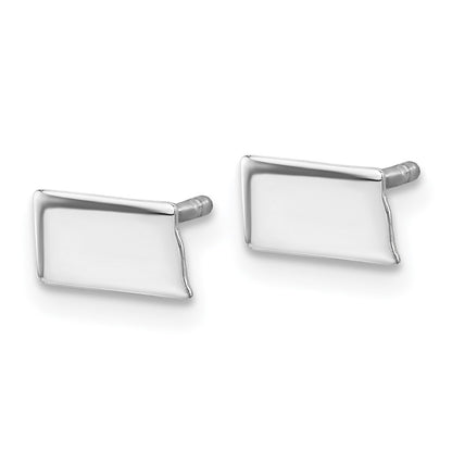 Sterling Silver Silver/Rhodium Plated South Dakota State Earrings