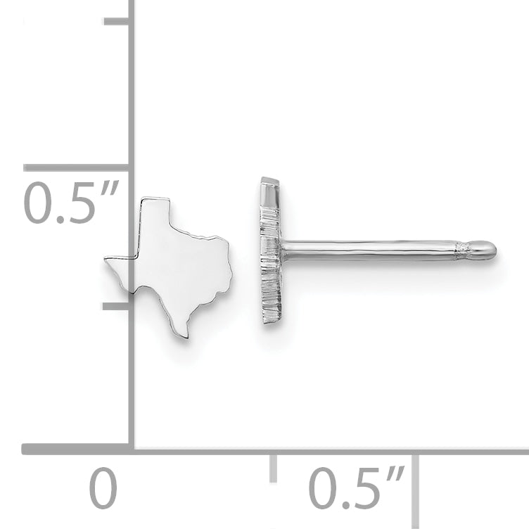 14K White Gold 14Kw Texas State Earrings