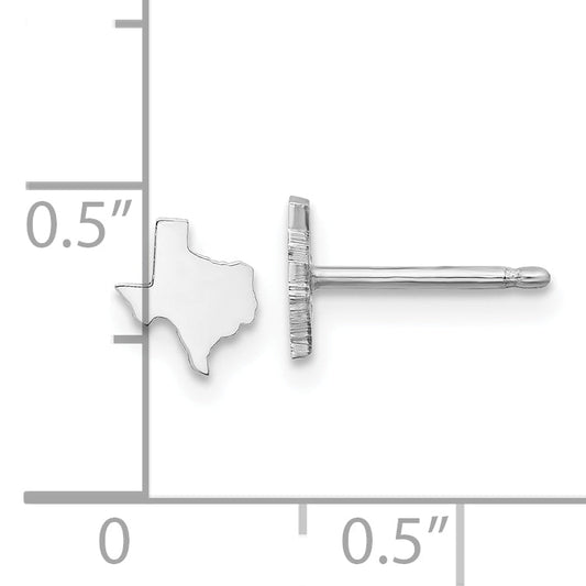 14K White Gold 14Kw Texas State Earrings