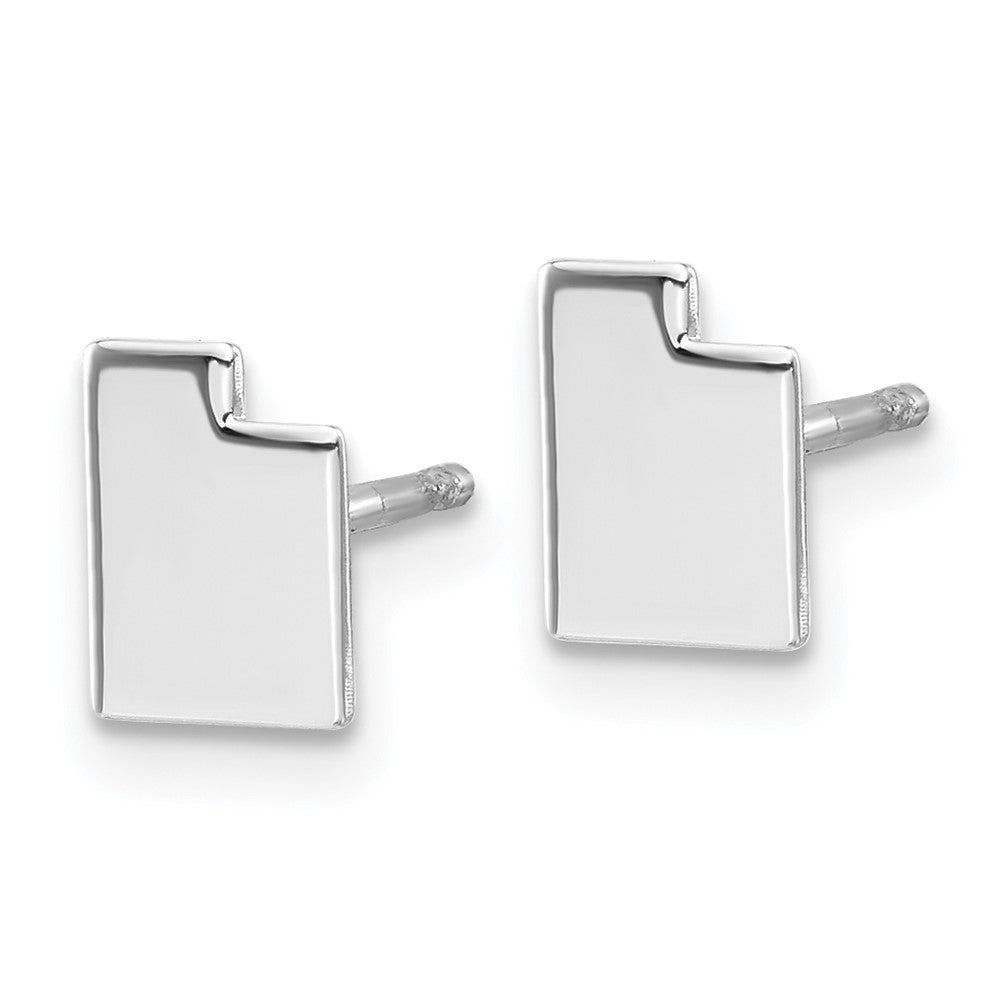 14K White Gold 14Kw Utah State Earrings