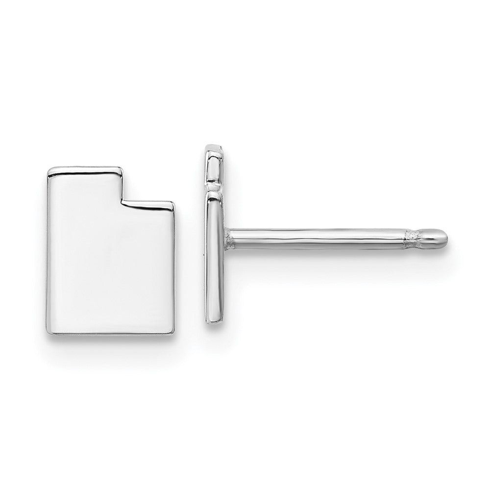 14K White Gold 14Kw Utah State Earrings
