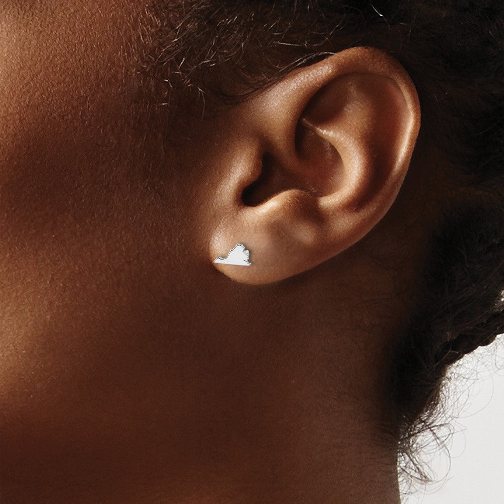 14K White Gold 14Kw Virginia State Earrings