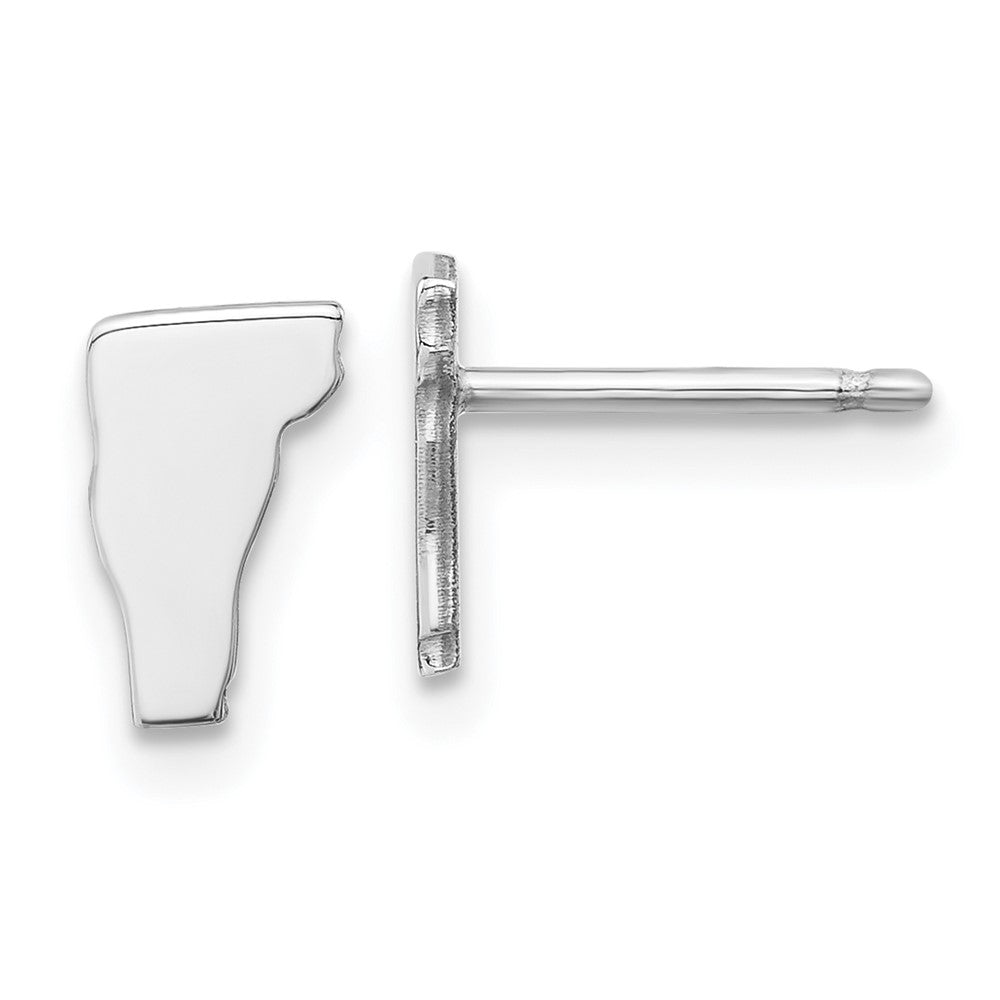 Sterling Silver Silver/Rhodium Plated Vermont State Earrings