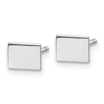 Sterling Silver Silver/Rhodium Plated Wyoming State Earrings