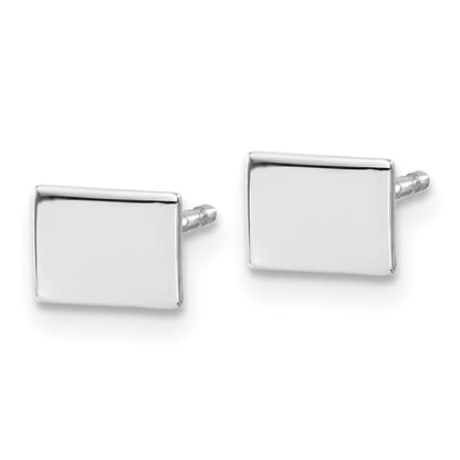 14K White Gold 14Kw Wyoming State Earrings