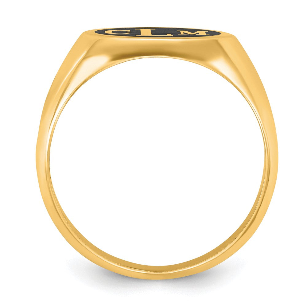 14K Yellow Gold With Epoxy Monogram Ring