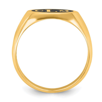 14K Yellow Gold With Epoxy Monogram Ring