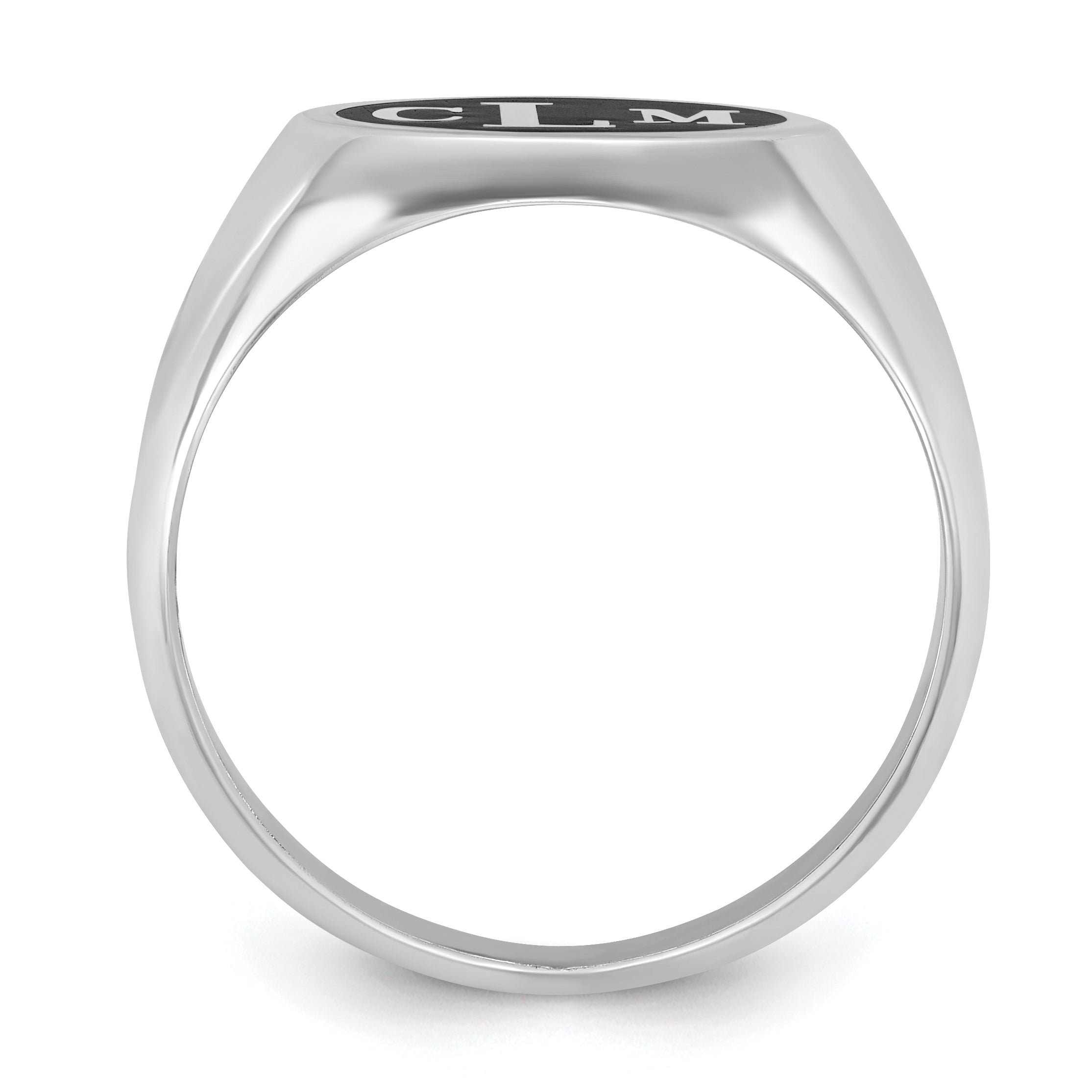 14K White Gold With Epoxy Monogram Ring