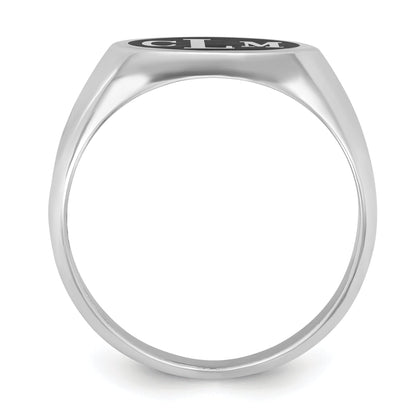 14K White Gold With Epoxy Monogram Ring