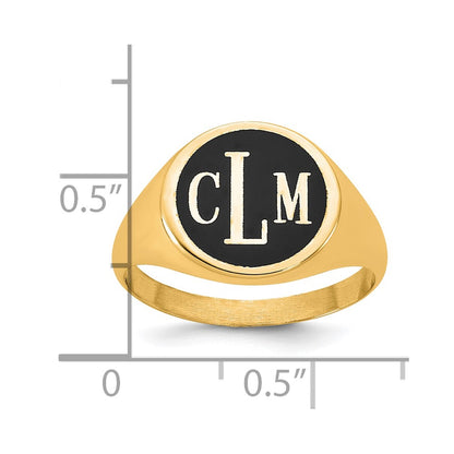 Gold Plated Sterling Silver/Gold With Epoxy Monogram Ring