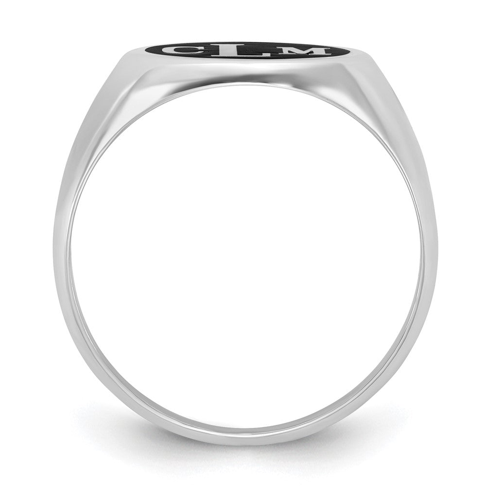14K White Gold With Epoxy Monogram Ring
