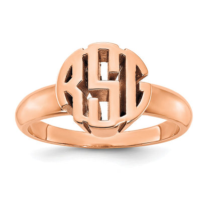 14K Rose Gold Monogram Ring