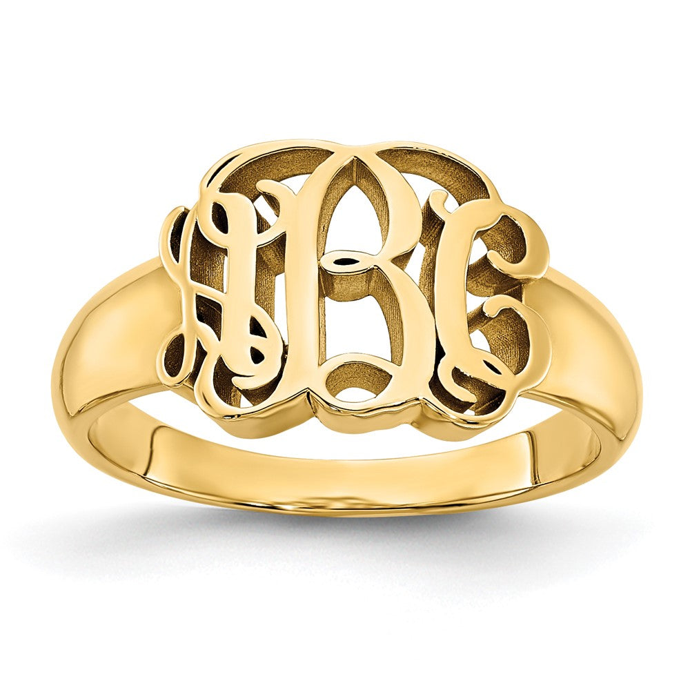 Gold Plated Sterling Silver/Gold Monogram Ring