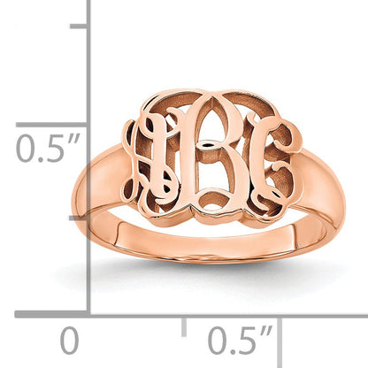 14K Rose Gold Monogram Ring