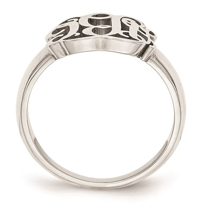 14K White Gold Monogram Ring