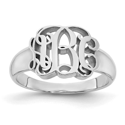 14K White Gold Monogram Ring