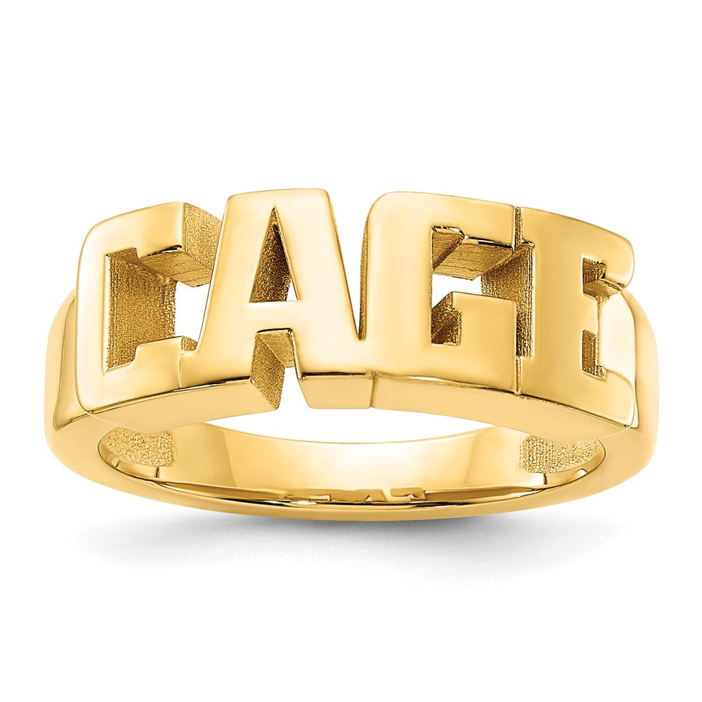 Gold Plated Sterling Silver/Gold Cut Out Name Ring