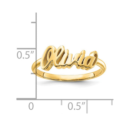Gold Plated Sterling Silver/Gold Name Plate Ring