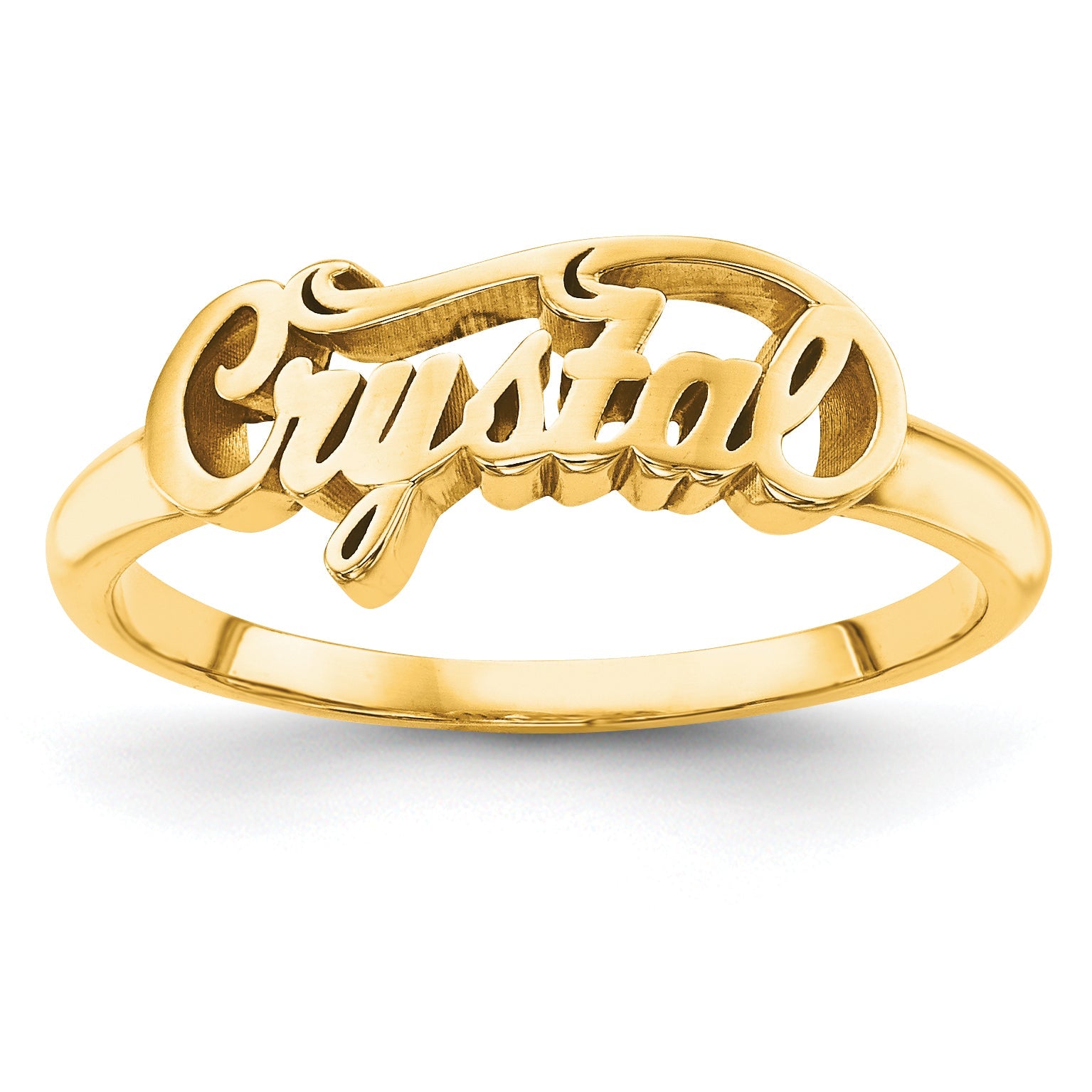 14K Yellow Gold Name Plate Ring
