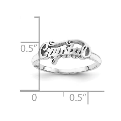 14K White Gold Name Plate Ring
