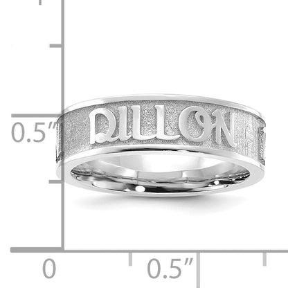 14K White Gold Polished And Sandblasted Name Ring