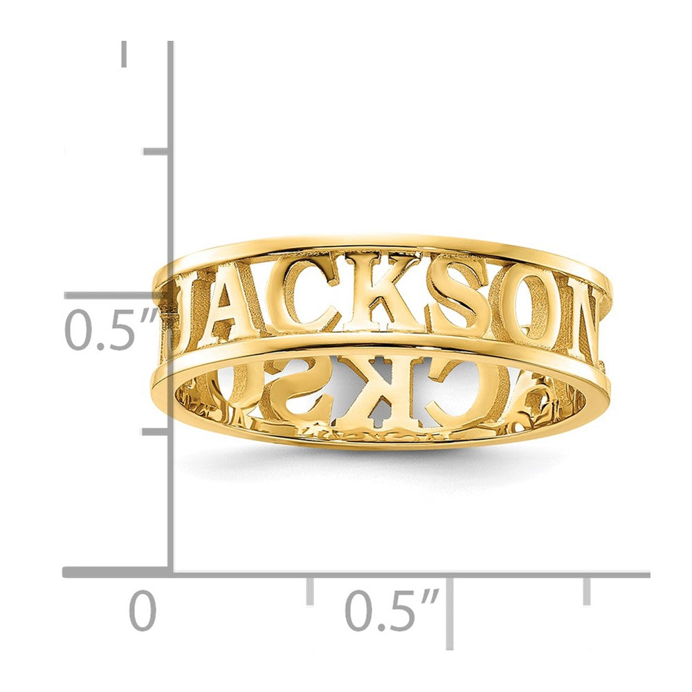 Gold Plated Sterling Silver/Gold Cut Out Name Ring