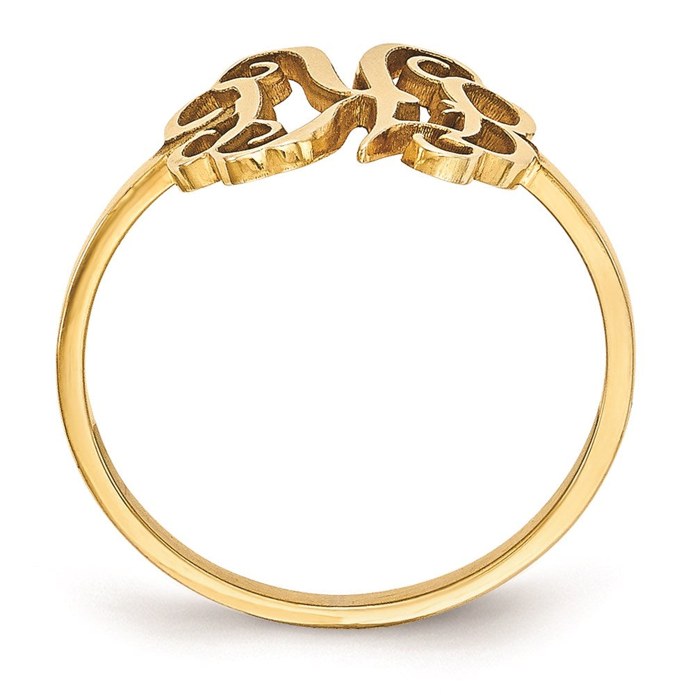 Gold Plated Sterling Silver/Gold Monogram Ring