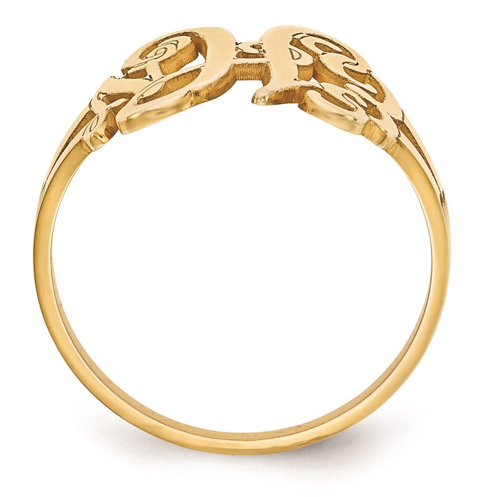 14K Yellow Gold Monogram Ring