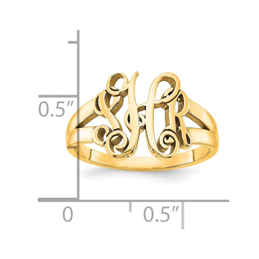 14K Yellow Gold Monogram Ring