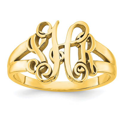 14K Yellow Gold Monogram Ring