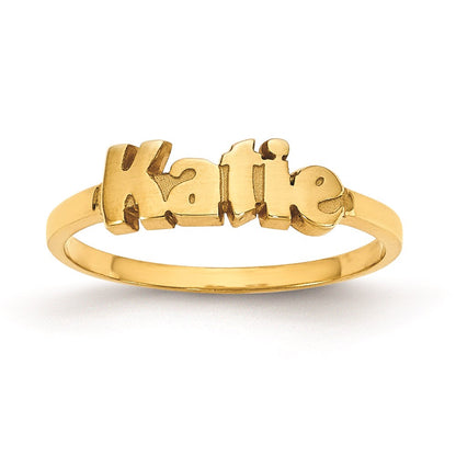 Gold Plated Sterling Silver/Gold Name Plate Ring