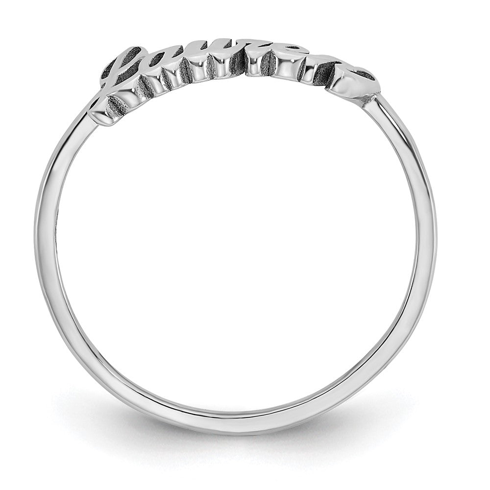 14K White Gold Name Plate Ring