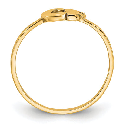 14K Yellow Gold Script Or Block Font Double Initial Ring