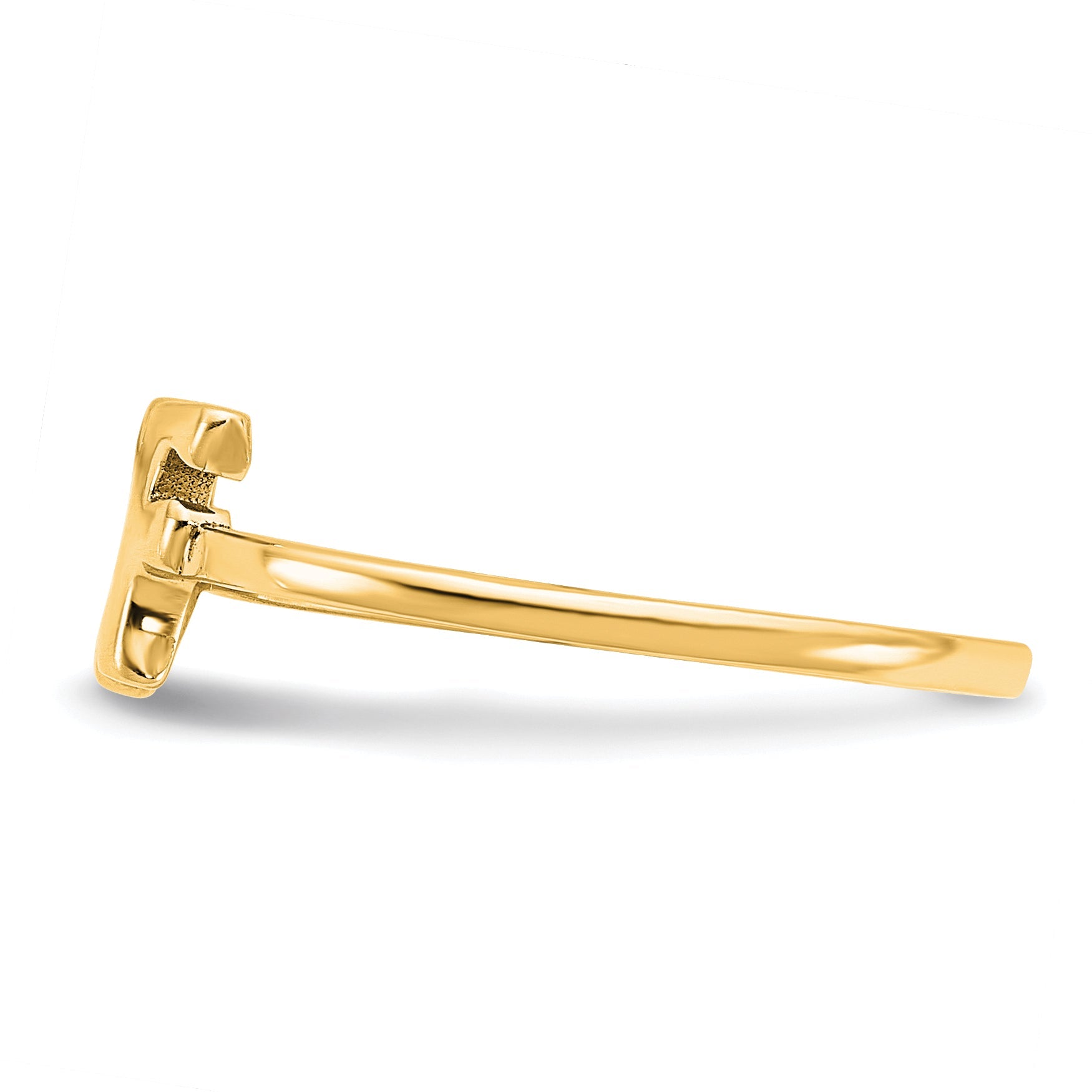 14K Yellow Gold Script Or Block Font Double Initial Ring