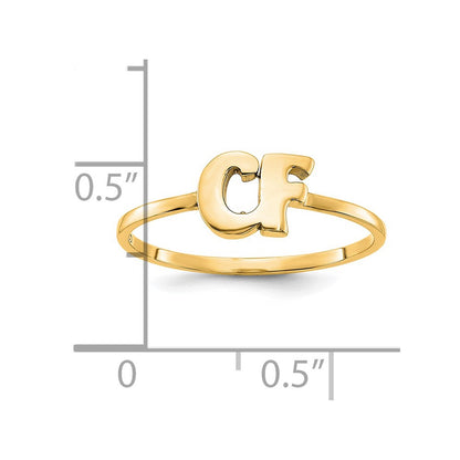Gold Plated Sterling Silver/Gold Script Or Block Font Double Initial Ring