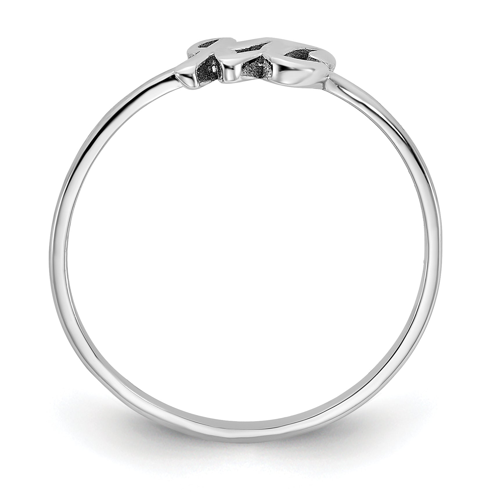 14K White Gold 14Kk Script Or Block Font Double Initial Ring