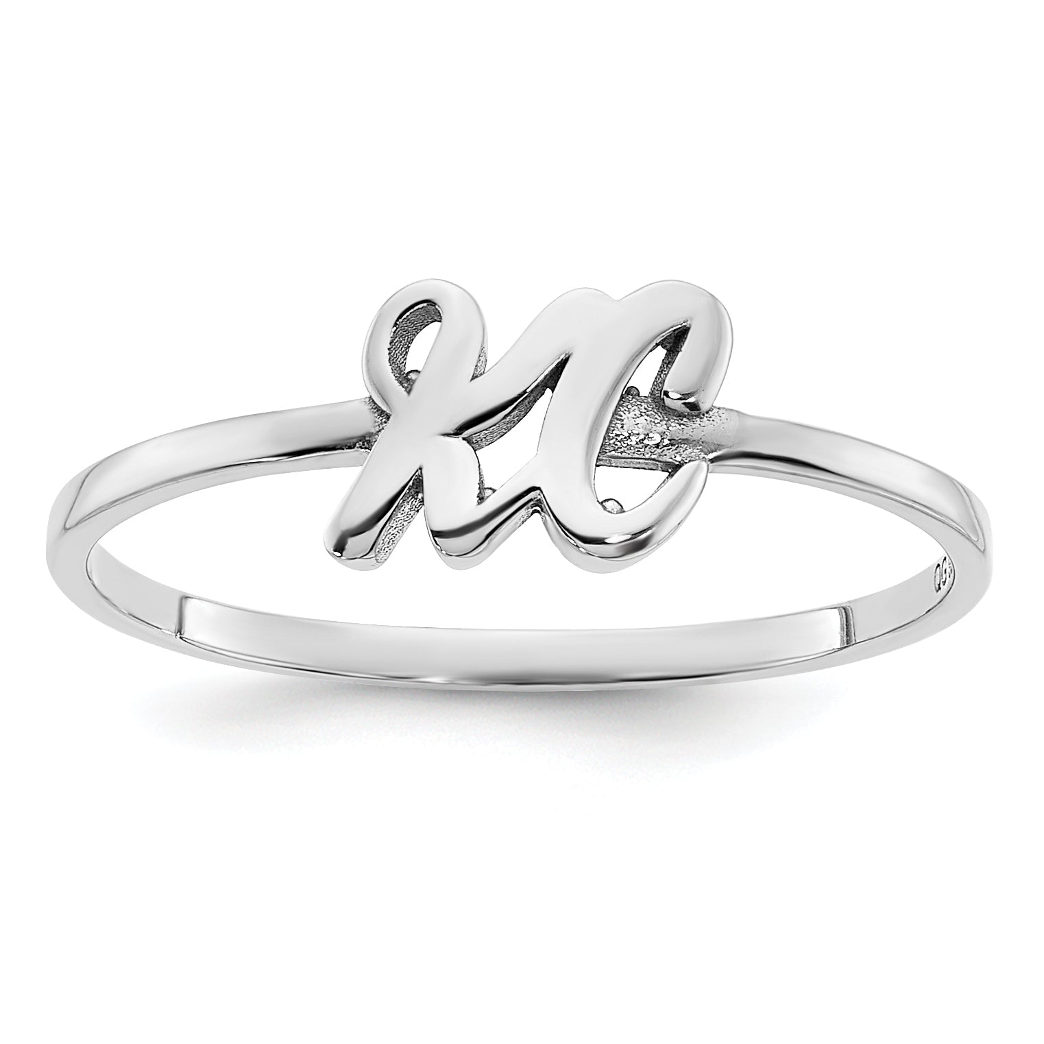 14K White Gold 14Kk Script Or Block Font Double Initial Ring