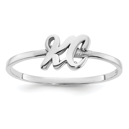 14K White Gold 14Kk Script Or Block Font Double Initial Ring