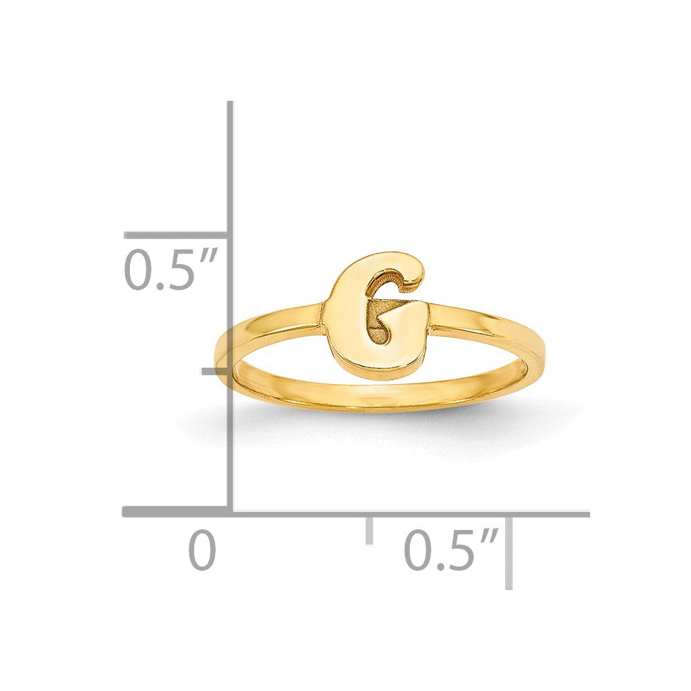 Gold Plated Sterling Silver/Gold Script Or Block Font Initial Ring