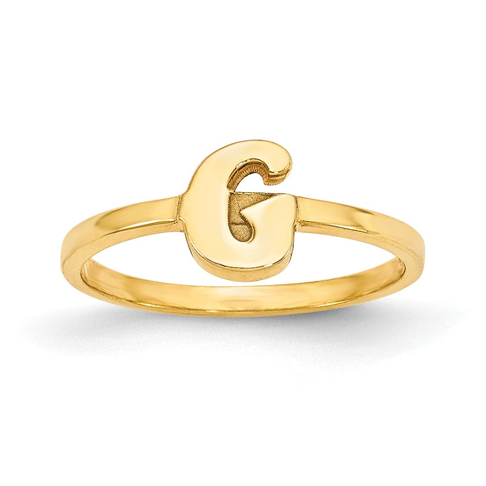 Gold Plated Sterling Silver/Gold Script Or Block Font Initial Ring