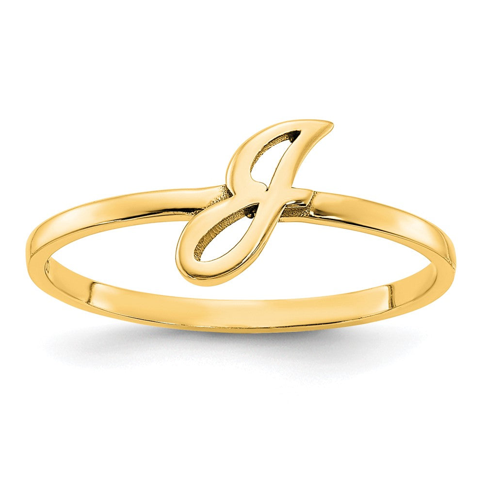 Gold Plated Sterling Silver/Gold Script Or Block Font Initial Ring