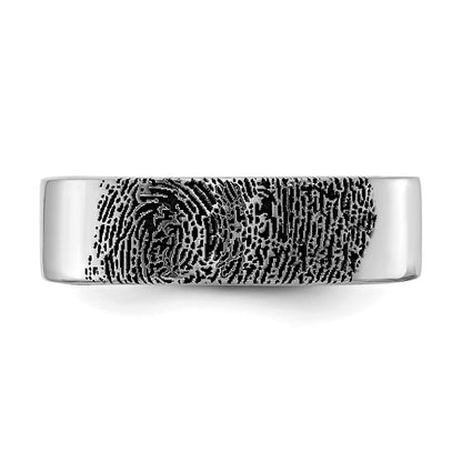 14K White Gold Fingerprint Ring