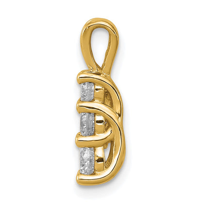 14k Yellow Gold 1/2 Ct. Lab Grown Diamond VS/SI+ G+ Three Stone Pendant