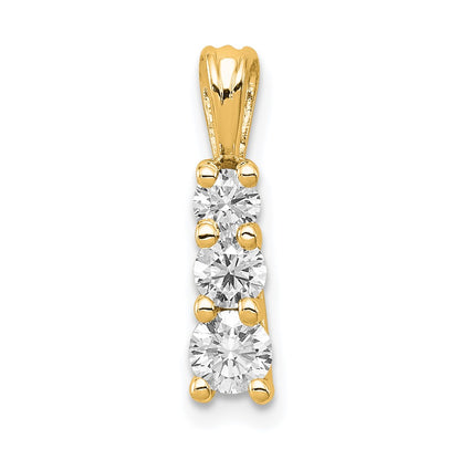 14k Yellow Gold 1/2 Ct. Lab Grown Diamond VS/SI+ G+ Three Stone Pendant