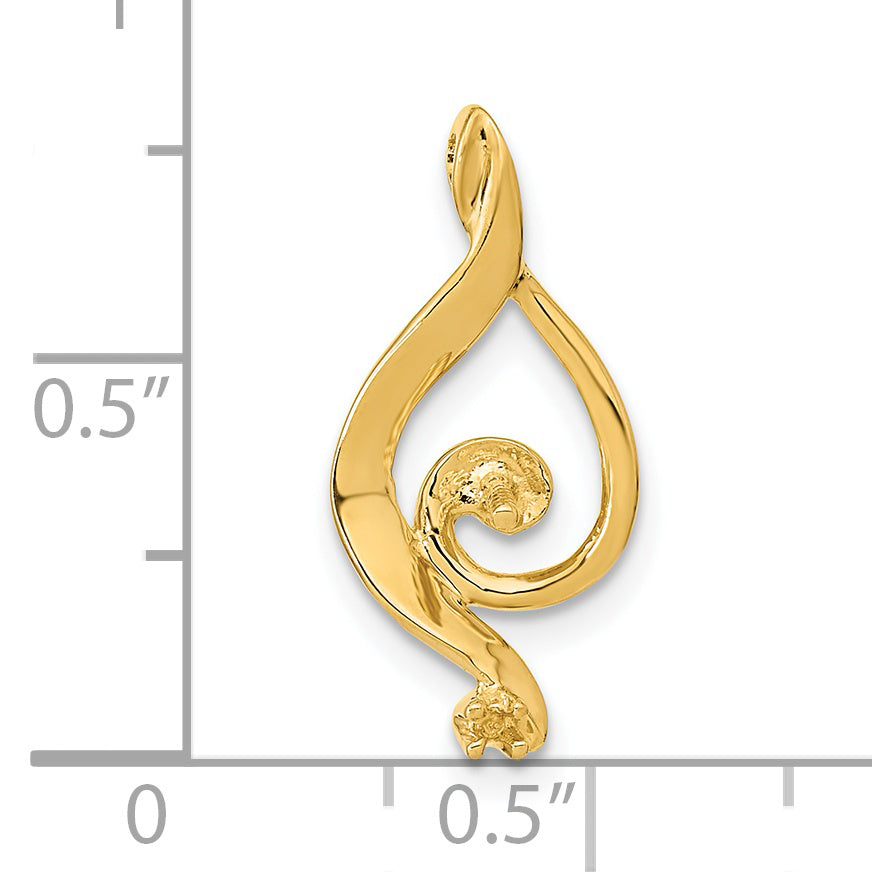 14K Yellow Gold 5.5mm White Round Freshwater Cultured Pearl A Diamond Pendant