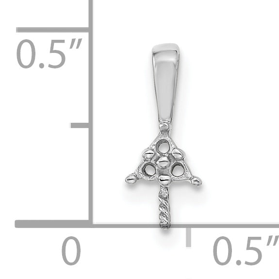 14k White Gold 14k White Gold 7mm White Round Freshwater Cultured Pearl AA Diamond Pendant