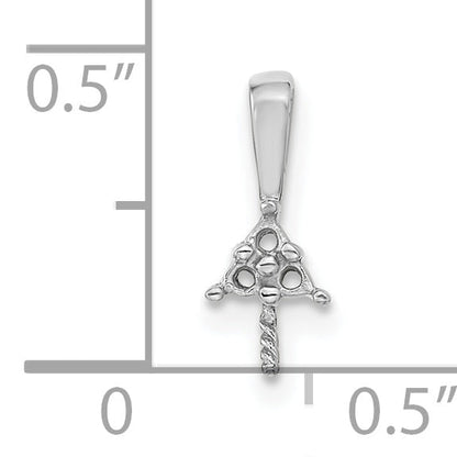 14k White Gold 14k White Gold 7mm White Round Freshwater Cultured Pearl AA Diamond Pendant
